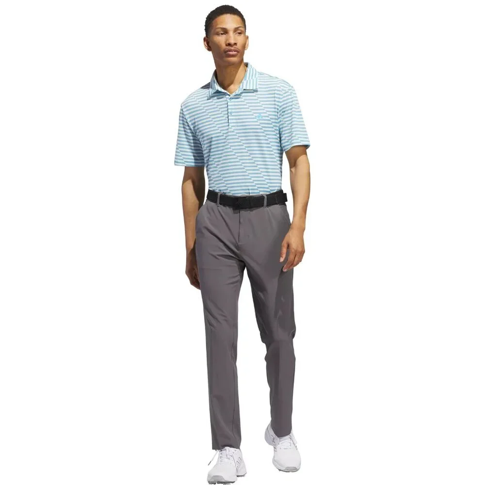 Adidas Golf Men's Ultimate365 Mesh Print Polo Shirt Semi Blue Burst/Ivory Size L